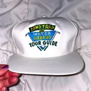 Sandtrap Water Hazard Tour Guide SnapBack Golf Hat Funny Shoebox Cap Vintage